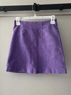 Purple Lilac Corduroy Mini Skirt